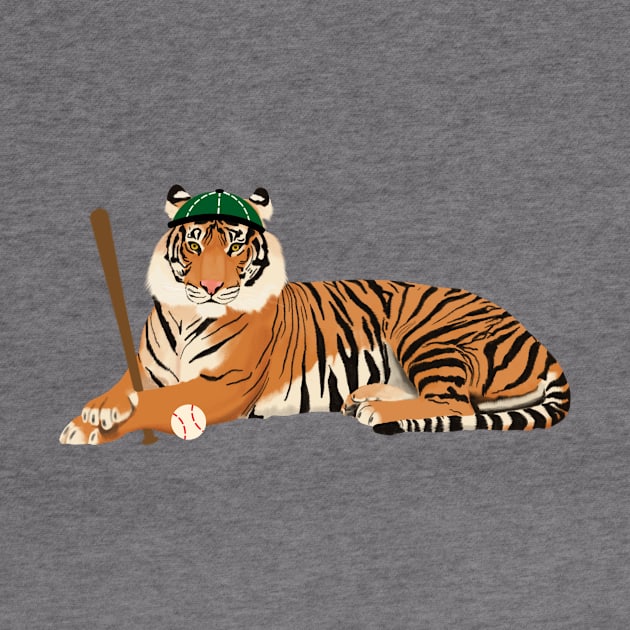 Baseball Tiger Green by College Mascot Designs